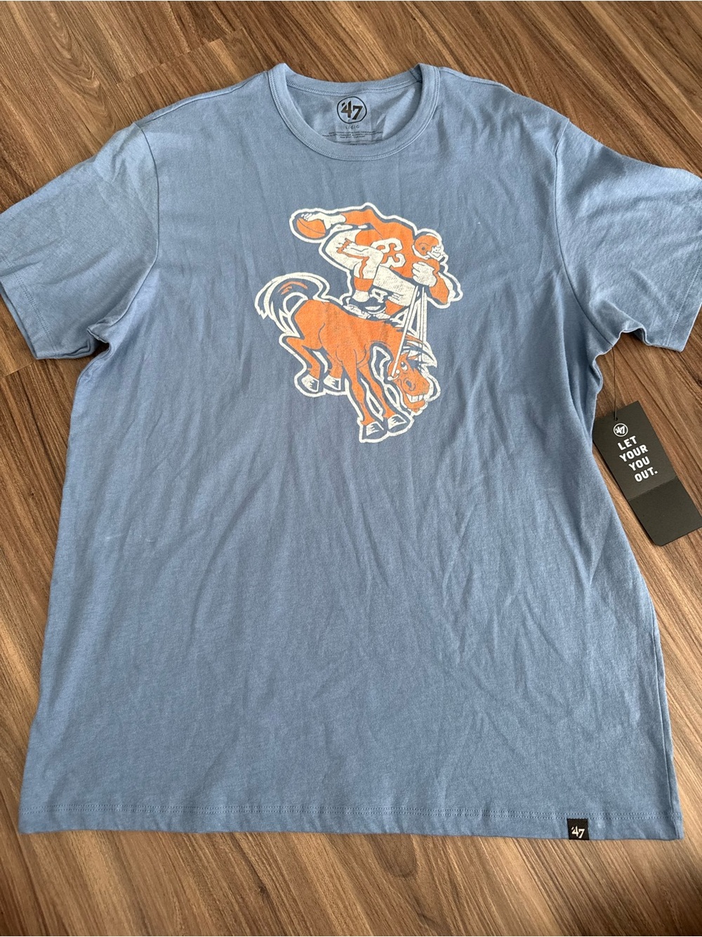 Men’s Large 47 Brand Denver Broncos 1962 Retro Logo T-Shirt